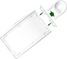 Heavy Duty Clear Locking Id Badge Holder Horizontal and Vertical Dual Use Hard