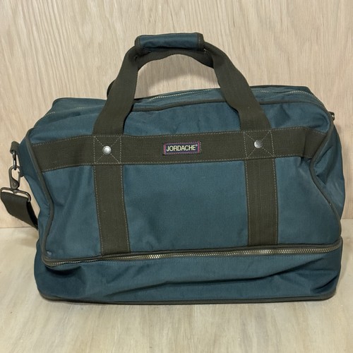 Vintage Jordache Duffle Bag Weekend Bag Green Double Zip