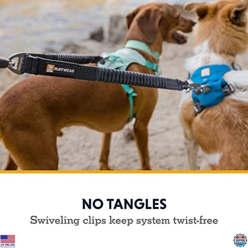 Extensión de correa de acoplamiento de doble vía Ruffwear para 2 perros, gris basalto, duradera Foto 3 de 4