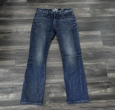 BKE Tyler Straight Jeans Mens Size 34L 34x33 Straight Leg Blue Denim