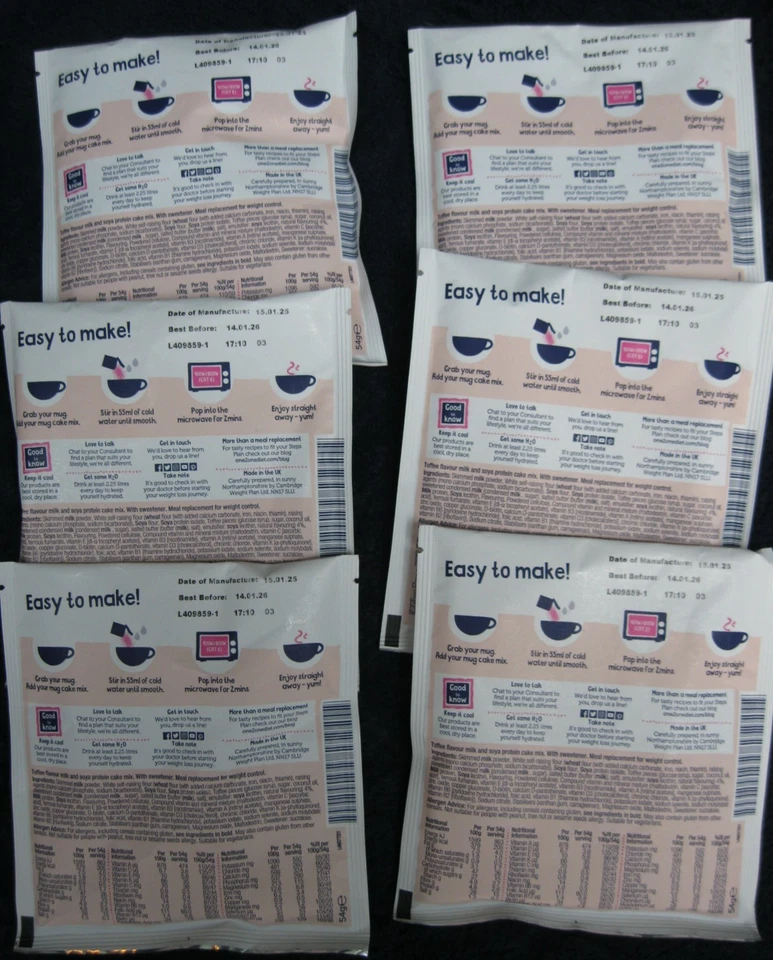 1:1 Diet By CWP - Chocolate & Sticky Toffee Mug Cake x12 (6 of each) - Image 3 of 4