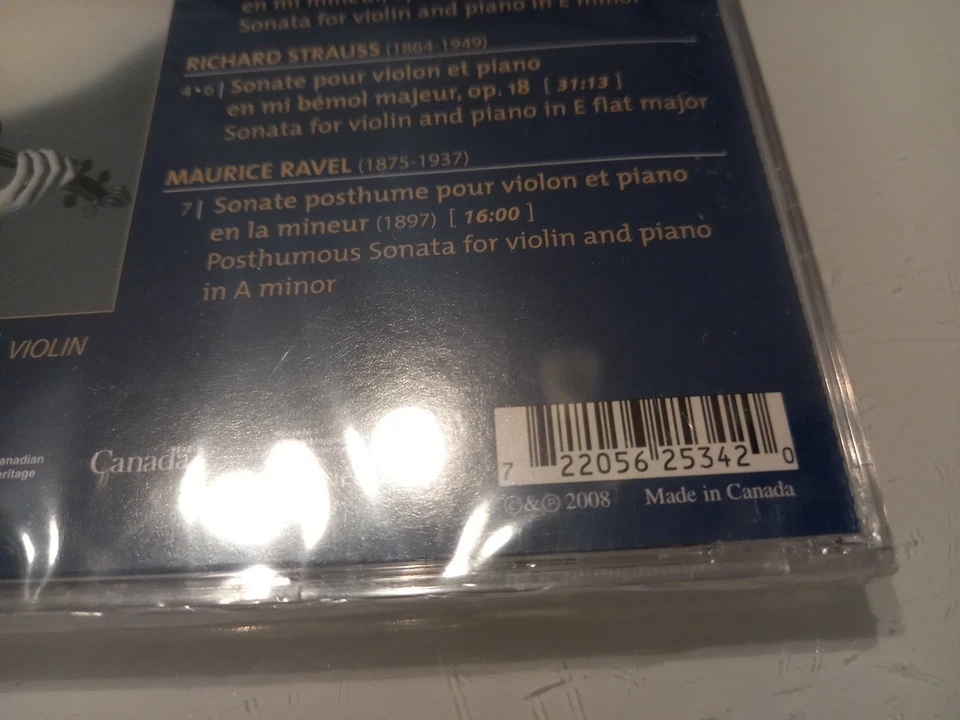 Jonathan Crow • Sonatas for Violin and Piano CD 💿 NEU OVP Elgar Strauss Ravel - Bild 4 von 4
