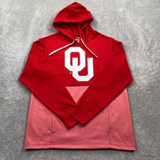 Fanatics Oklahoma Sooners Mens Large Red Colorblock Pullover Hoodie OU NCAA NEW