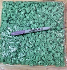 Vintage Lt. Green Plastic Buttons 6 Gross Matching Great 4 Christmas Crafts .75"