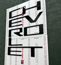 Overlay Grill Letters Inserts 2022 2023 2024 25 Silverado GLOSS BLACK NOT VINYL