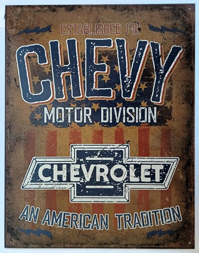Plaque métal CHEVROLET CHEVY - 40 x 30 cm déco USA - Photo 1 sur 2