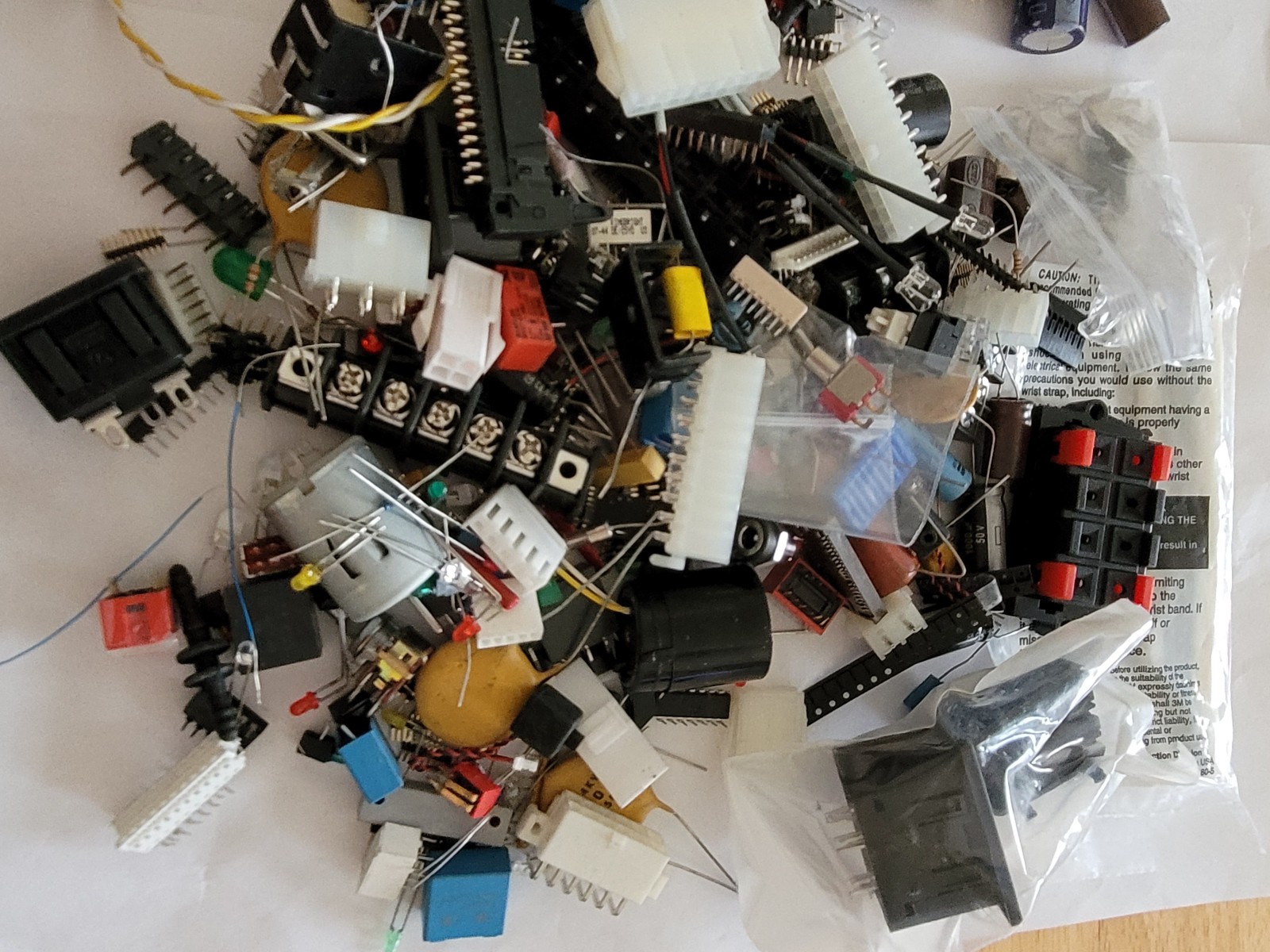 2 lbs Electronic Components  - LED,  Fuse, resistor, cap, switch, etc