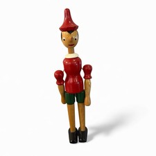 Pinocchio Italy Figurine Character Child Articulated Puppet Red Wood