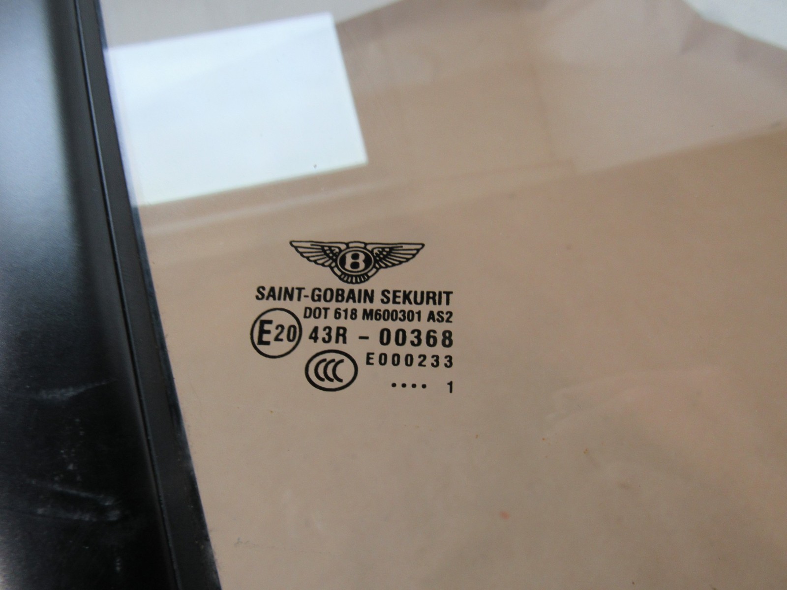 Bentley Continental GT 2012 Front Right Door Window Vent Glass 11-18 ;#3