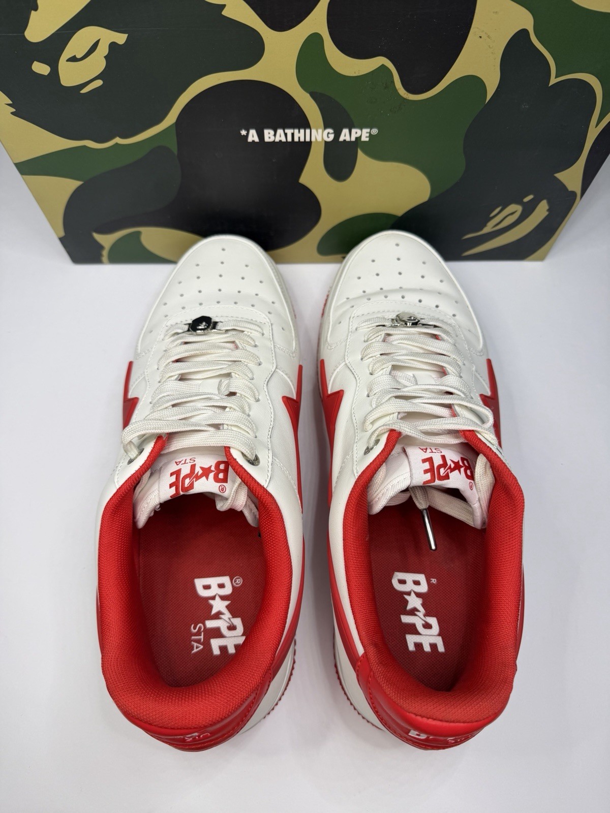 A Bathing Ape Bape Sta OS #2 White Red Size 12 Mens Sneakers 2024 thumbnail 5