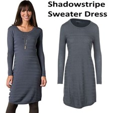 Toad & Co Shadowstripe Sweaterdress - Women's Storm Grey Small
