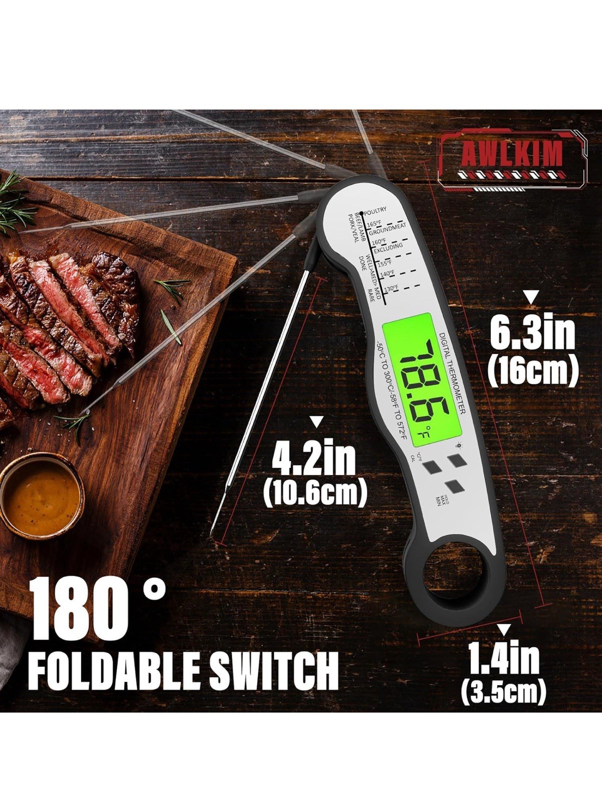 AWLKIM® Meat Thermometer Digital - Fast Instant Read