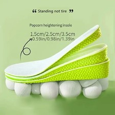 Invisible Height Increase Insoles Green Memory Foam Shoes Sole Pad Breathable