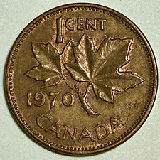 1970 Canada Small Cent KM# 59.1. Queen Elizabeth II. Bronze