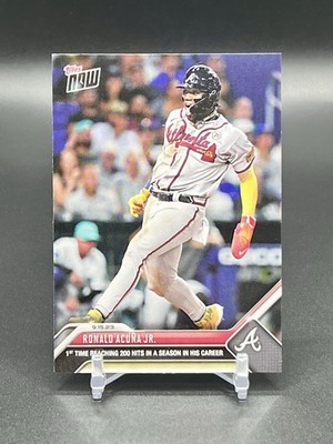 Ronald Acuna Jr 2023 Topps Now 1st Time Reaching 200 Hits In A Season #868