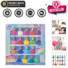 My Little Pony Non-Toxic Peel-Off Nail Polish Set - 18 Glittery Colors for Kids