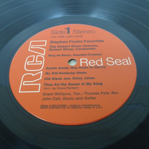 Stephen Foster Favorites Robert Shaw Chorale Vinyl LP - Foto 3 di 10