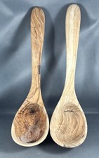 2 Handmade Olive Wood, Soup Ladles    Rustic ...