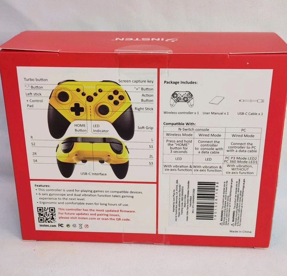 Insten Wireless Pro Controller for Nintendo Switch/OLED/Switch Lite NEW In Box - Image 2 of 4