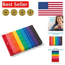 Rainbow Fraction Tower Cubes Set of 51 - Montessori Math Manipulatives for Kids