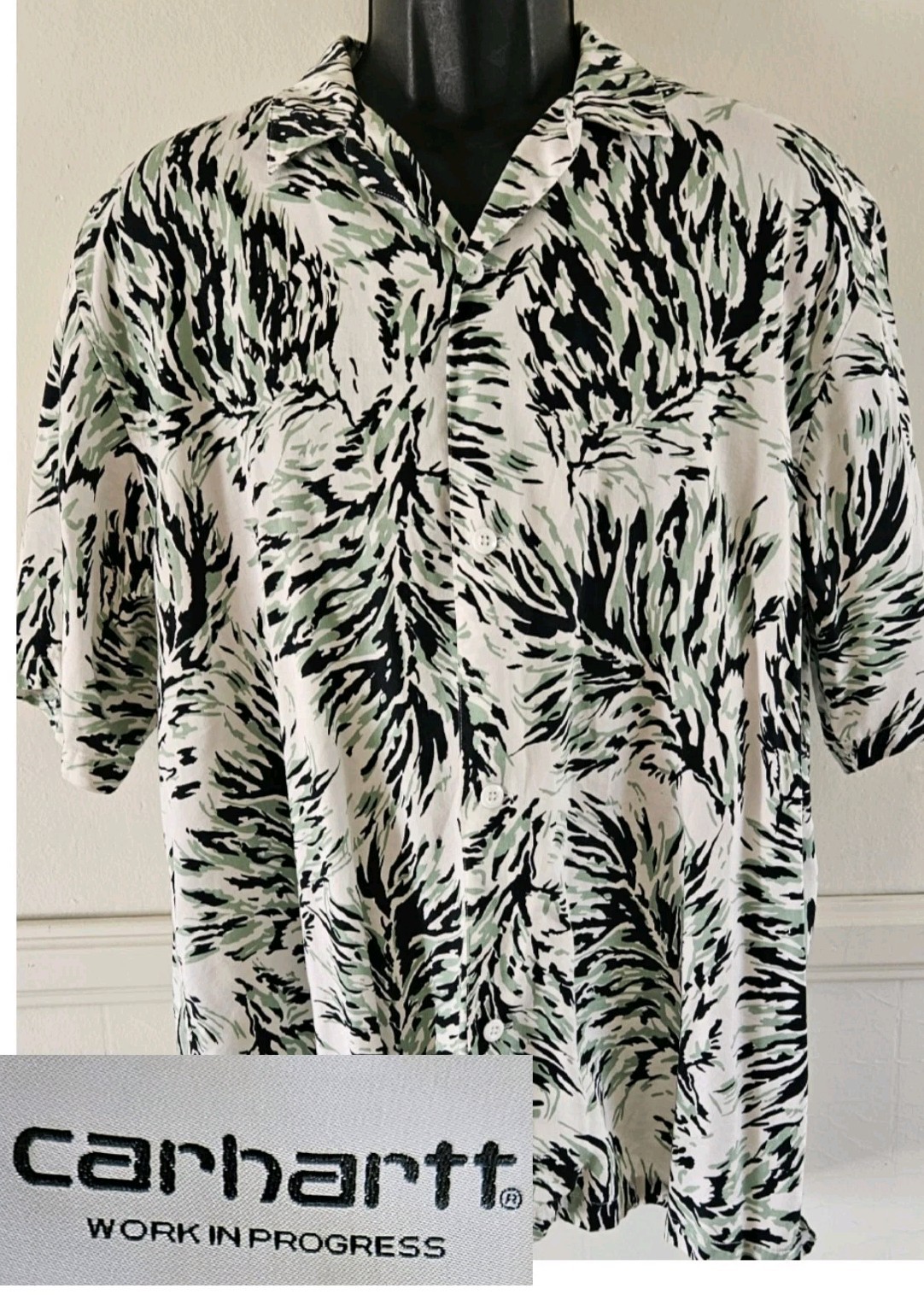 RARA Camisa de Campamento Carhartt WIP Hinterland Follaje Icónica Para Hombres XL En LKNU Estado