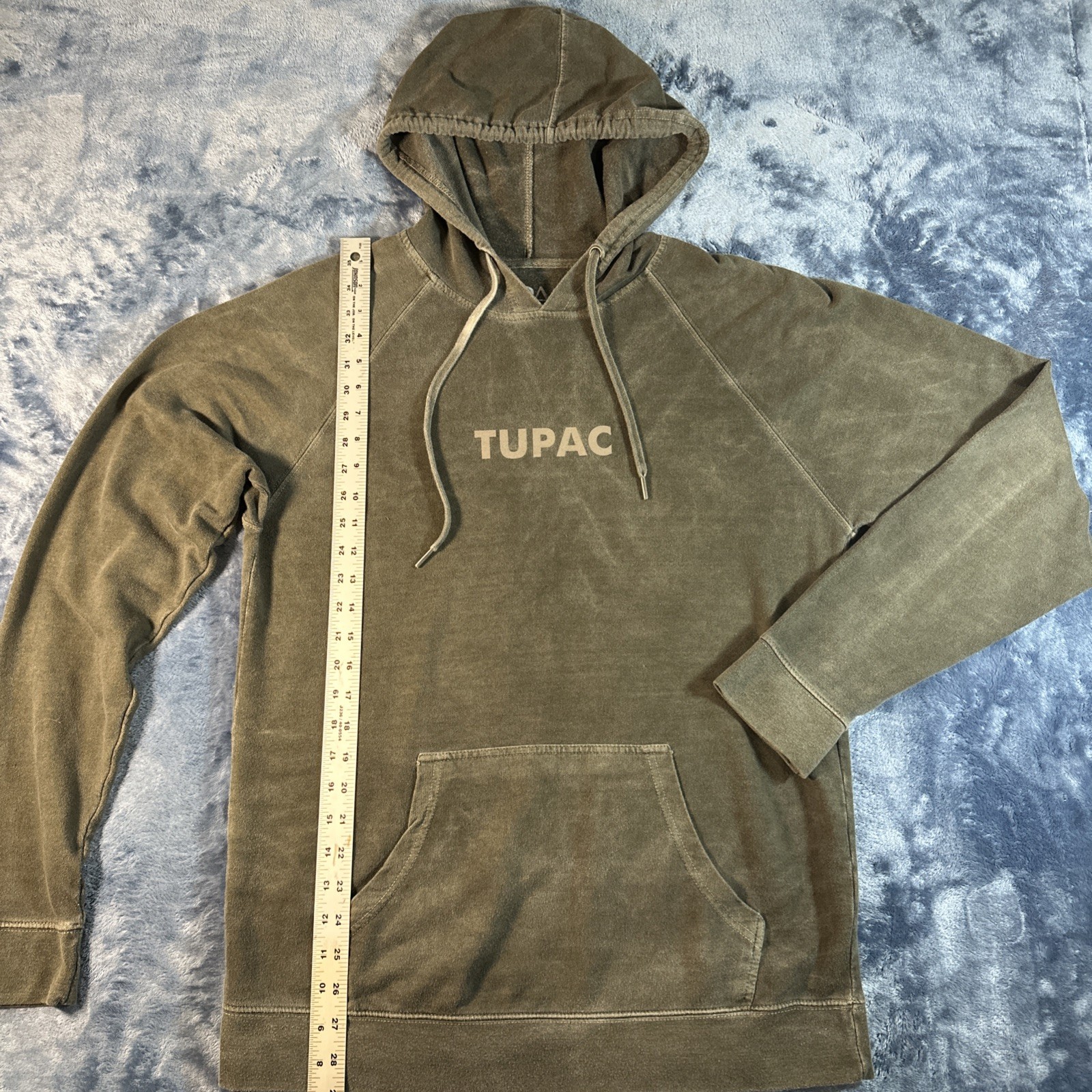 FILA 2Pac Tupac Felpa con Cappuccio Grigio Pullover Pile Death Row Records Unisex Taglia L