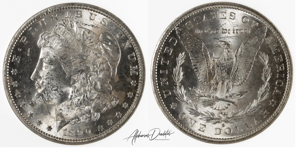 San Francisco Silver 1890 Year Morgan US Dollars (1878-1921) for
