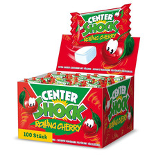 Center Shock Rolling Cherry, Box Mit 100 Kaugummis, Extra-Sauer Mit Kirsch-Gesch