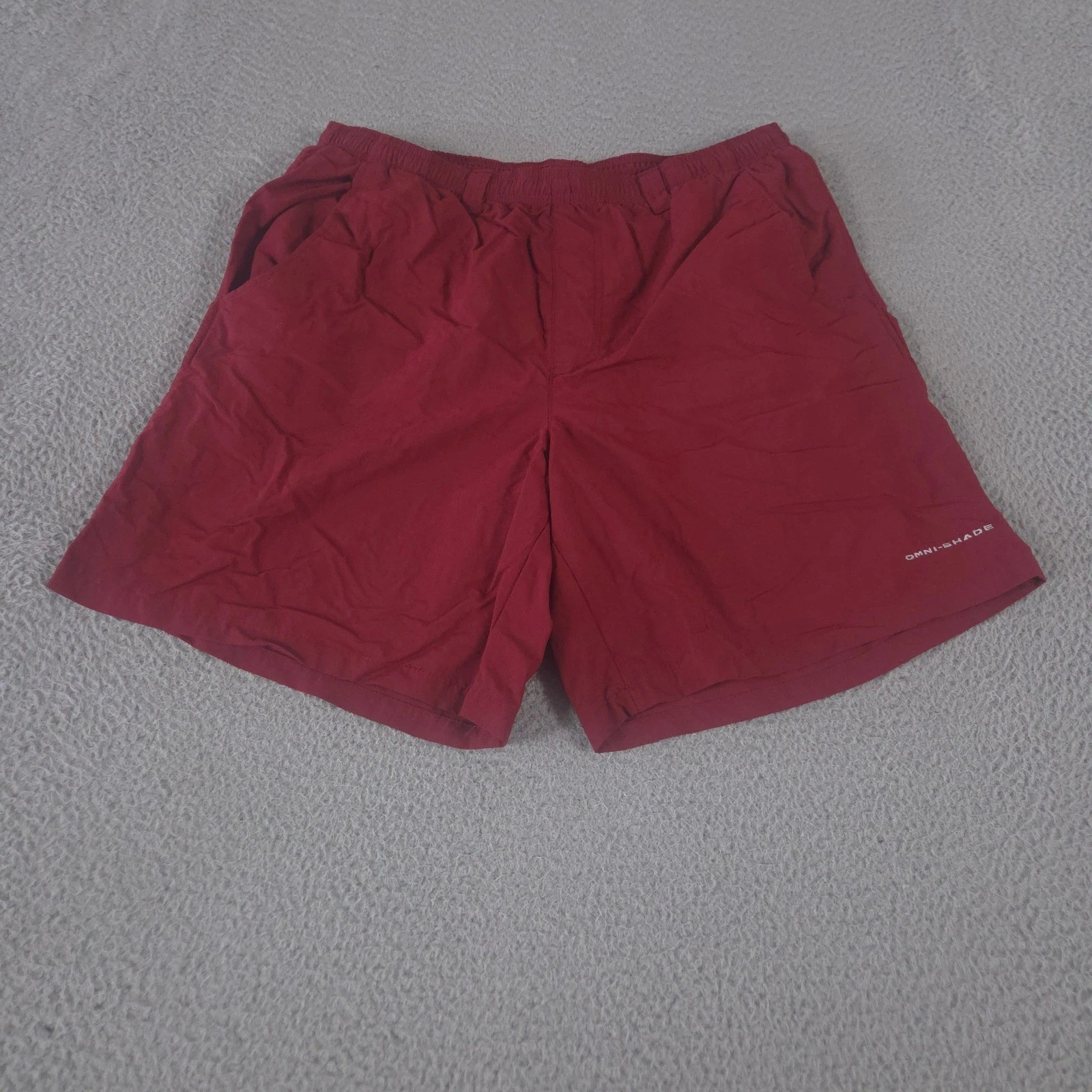 Columbia Shorts Mens Large Red Backcast PFG Omni-Shade UPF 50+ Lined Fishing