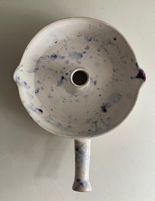 Old House Art Pottery Fred Bean Age 87 Cornbread Pan Blue White Seagrove NC