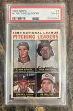 1964 Topps NL Pitching Leaders #3 PSA 4 3 HOF !! Brand New Label! Clean.