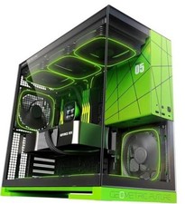 M5 Tempered Glass Mid Tower, E-ATX/ATX Black/Green Glass ver with 140 x5 fans