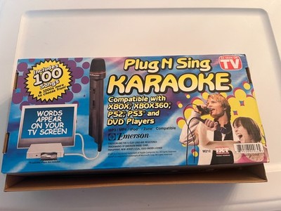Karaoke Emerson Microphone Plug N Sing XBOX 360 XBOX PS3 PS2 & DVD Player NEW