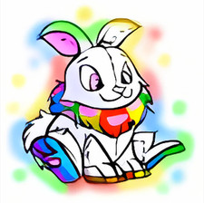 Neopets - Magical Rainbow Cybunny Plushie - Virtual Items