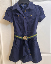 Polo Ralph Lauren girls 6 navy shirt dress be...