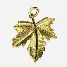 Vintage Necklace Pendant Deborah Tree Of Life Gold Tone Maple Leaf Charm