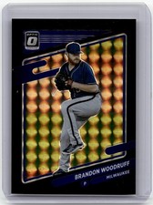 2021 Panini Optic Brandon Woodruff #187 Black Finite 1/1 One Of One Brewers