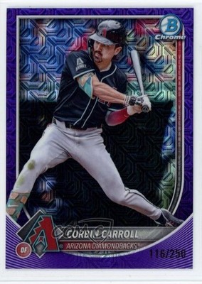 2025 Bowman Mega Box Chrome Purple Mojo Refractor /250 Corbin Carroll #96 1k9t