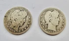 1902 & 1915-D Barber quarter dollar 90% SILVER US coin