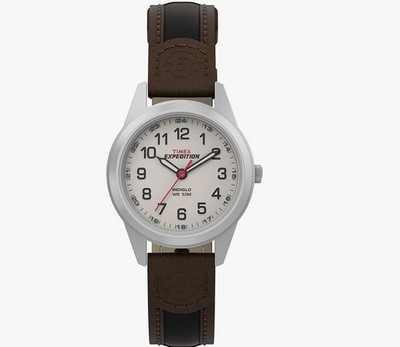 Timex Women's Expedition Metal Field Mini 26mm Watch Fabric Leather Strap T41181