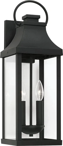 Bradford Outdoor 2-light Capital Medium Wall Lantern with clear glass - Picture 1 of 5