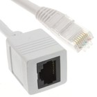 Network CAT6 UTP Ethernet RJ45 Extension Male/Female Cable White 3m