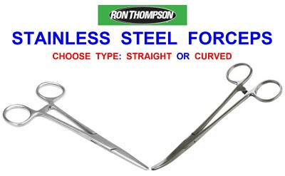 8/" CURVED FORCEPS GAME SEA COARSE FISHING S-STEEL DISGORGER UNHOOKING PLIERS UK