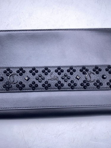Christian Louboutin Chain Shoulder Bag Handbag Clutch Bag Black Studs Logo - Picture 2 of 9