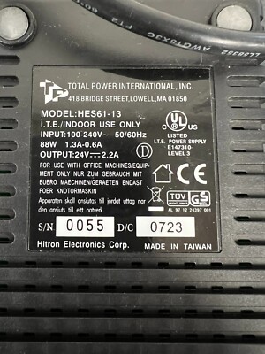 Total Power International HE561-13 Output 24V 2.2A Power Supply