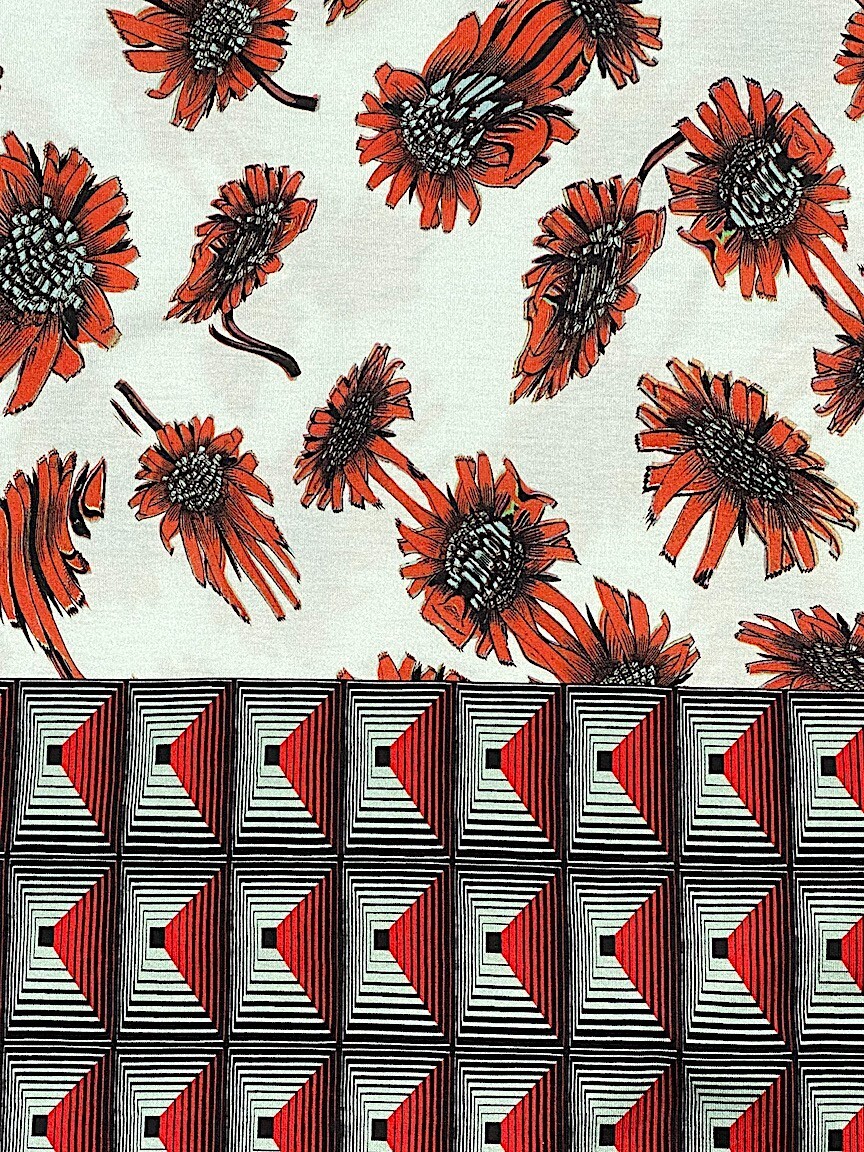 Paul Smith T-shirt Sunflowers and Optical Graphic Art Cotton Sz M