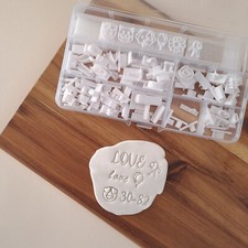 Alfabeto Mod. SPRING - Impressione Formine Biscotti Timbro Cake Design Embossing