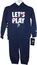 NIKE Little Boy's Hoodie  Sweatpants 2 Piece Set Blue  White Size: 4 NWT 55