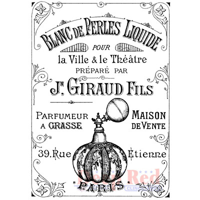 Deep Red Stamps Paris Perfume Rubber Cling Stamp