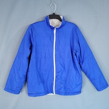 Youth Teens Reversible Jacket Full Zip Mock Neck Long Sleeve Blue/Gray Size 2XL